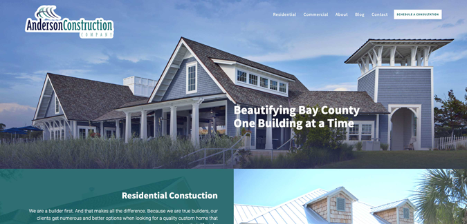 Anderson Construction Web Site Image